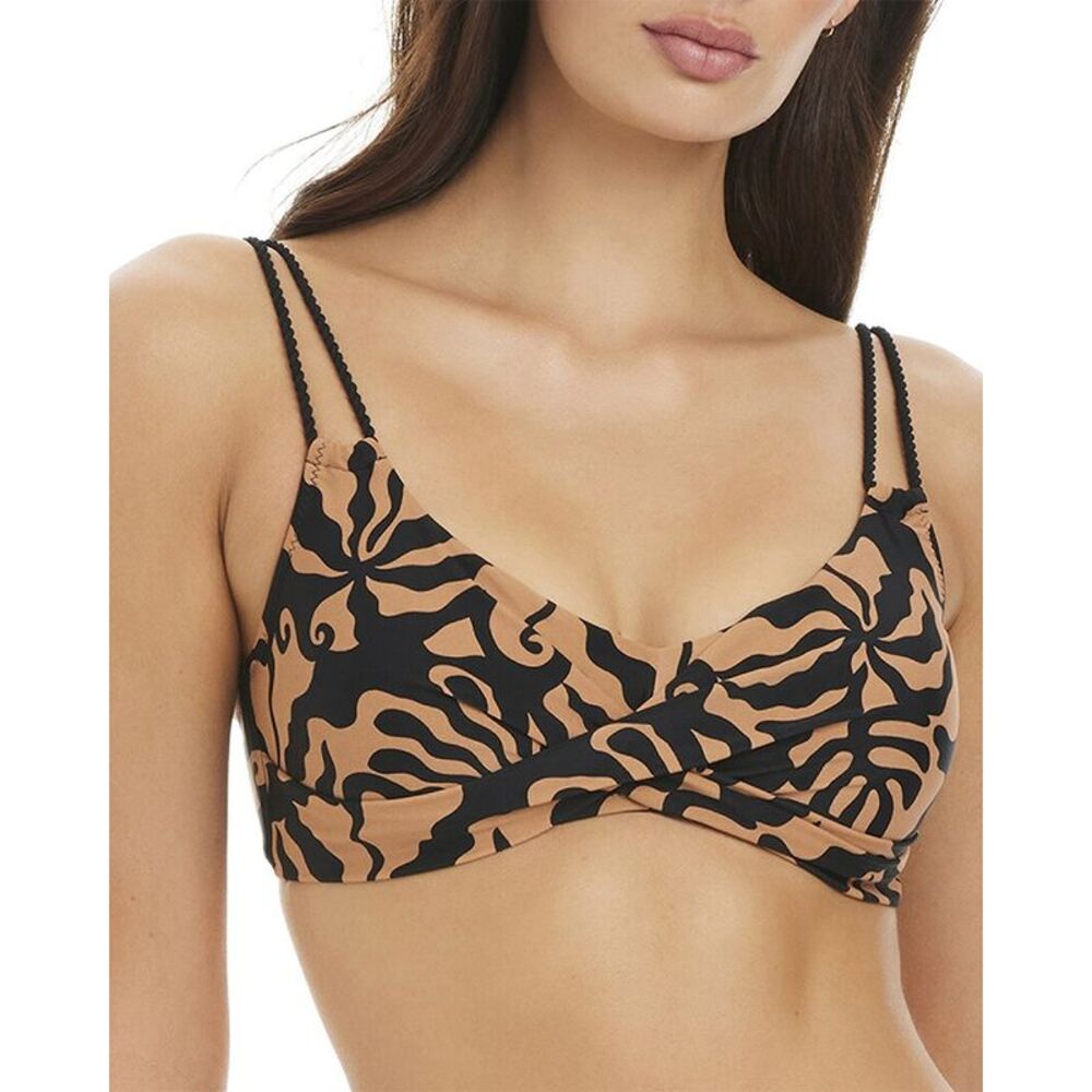 Sanctuary Womens  Shell We Twist Front Bra Top, Black